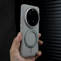 360 Rotating Alloy Holder for Magsafe Magnetic Wireless Charging with Ultra Slim Matte PC Cover (Gray WL ZJCC)