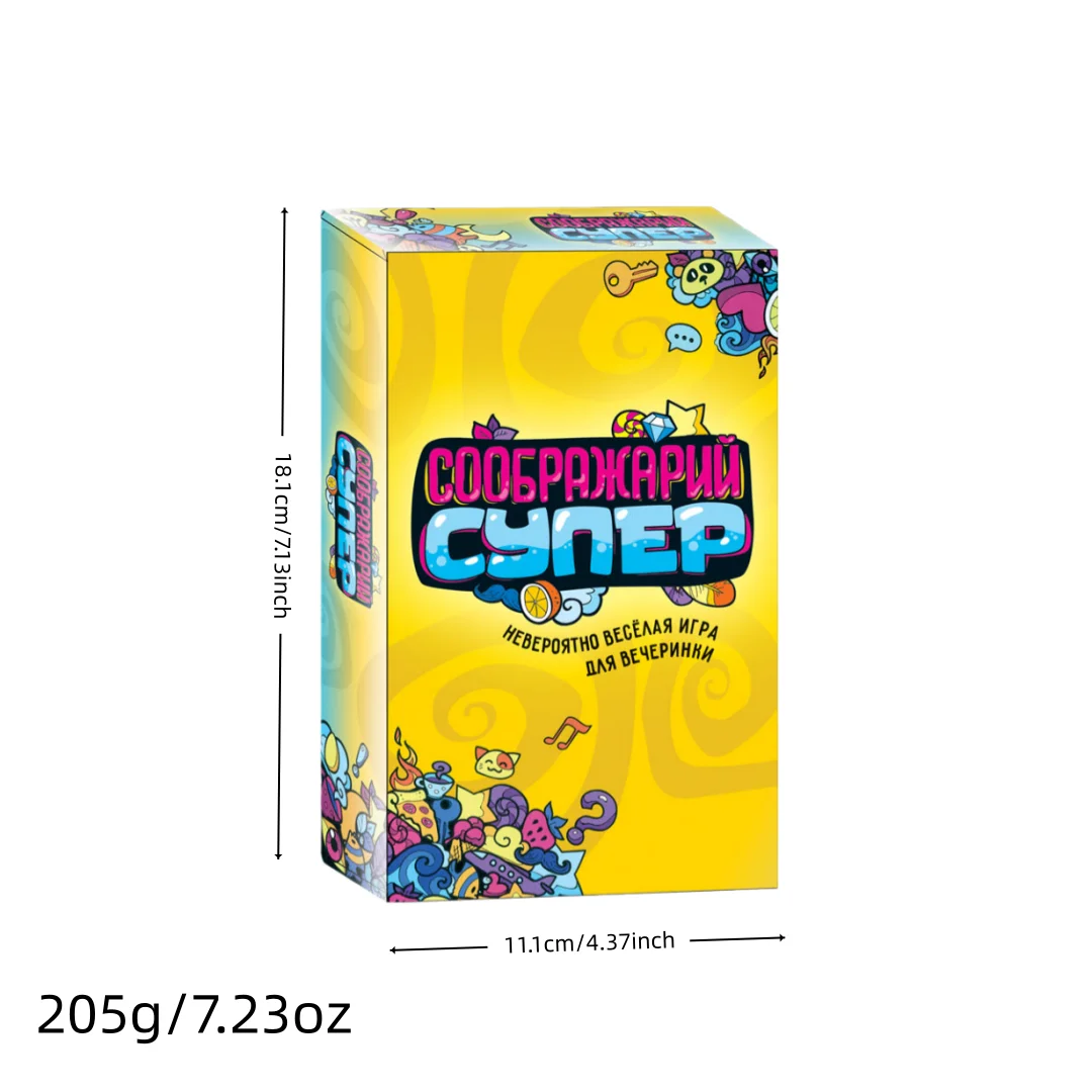 《Соображарий Супер: Ein unglaublich unterhaltsames Partyspiel》, russische Version des Kartenspiels, ein unglaublich unterhaltsames Spiel für Partys, interaktives Spiel, geeignet für Versammlungen, perfekt für Halloween, Weihnachten und als Geschenk.