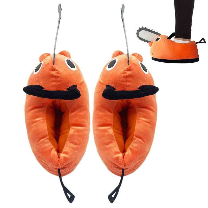 

Anime Peripheral Winter Warm Slipper Plush Doll Pochita Cosplay Cartoon Accessories Plushie Toy Backpack Christmas Gifts