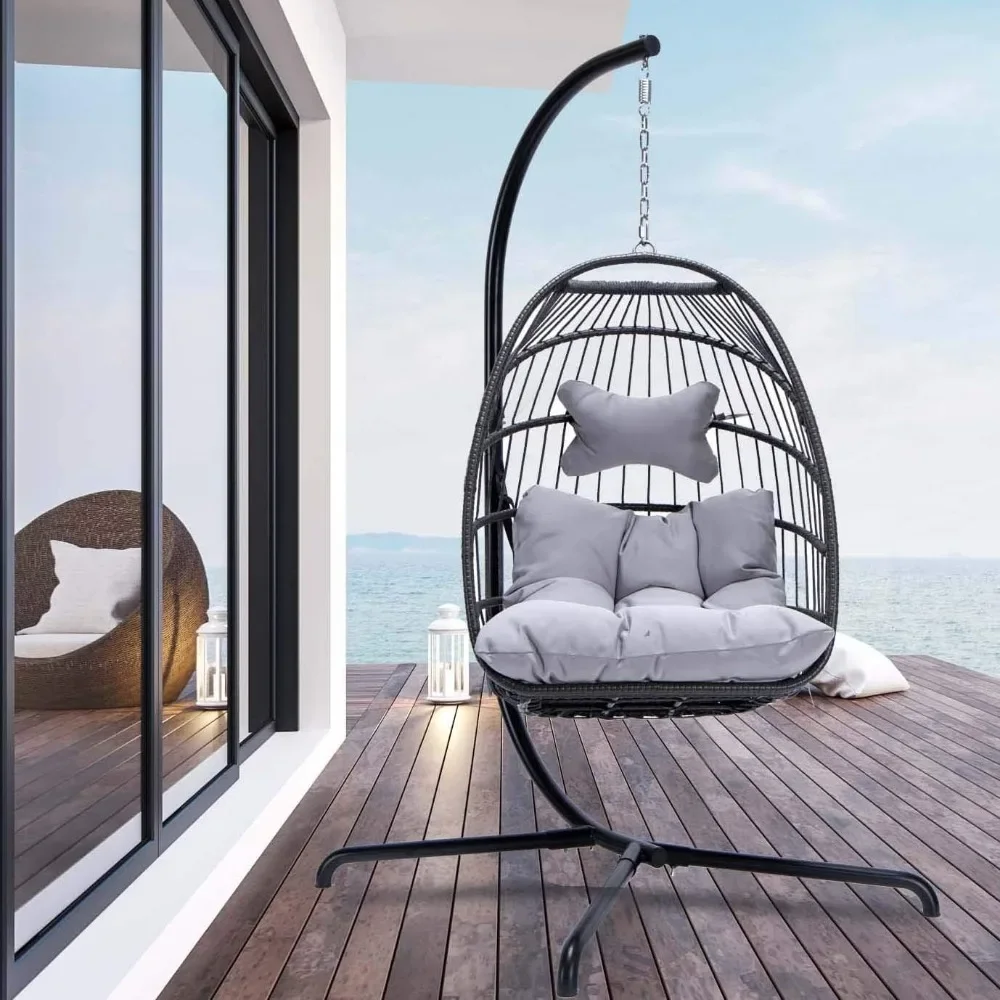 

Indoor Outdoor Hanging Egg Chair Swing Hammock Egg Chairs UV Resistant Cushions for Patio Bedroom Balcony Egg Chair