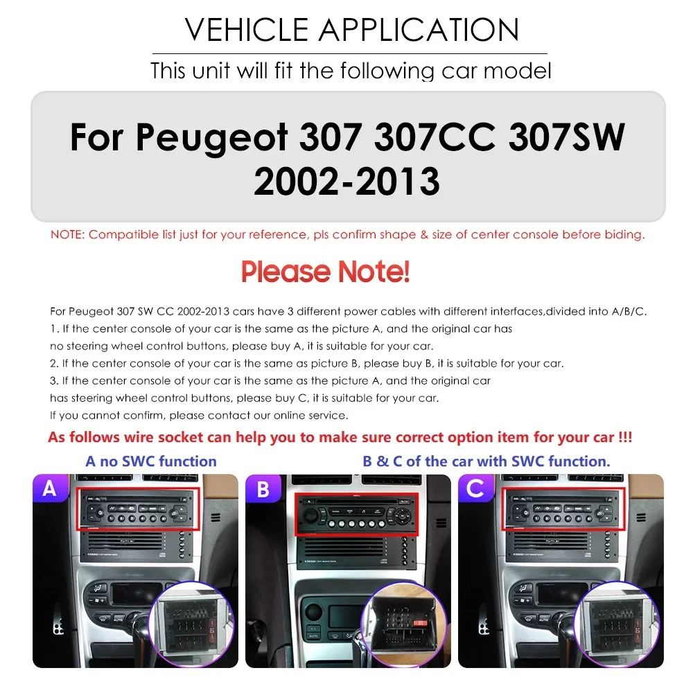 4G Carplay Android Auto Car radio stereo For Peugeot 307 307CC 307SW 2002-2013 Multimedia player GPS navi Audio 2din QLED Screen