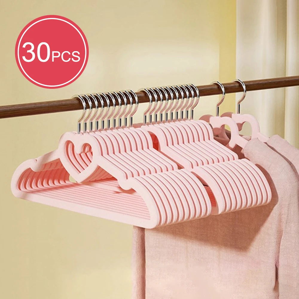 Love flocking clothes hanger 10-30PCS anti slip traceless home wardrobe hanging clothes thicker storage clothes hanger clothes hanger storage hanger