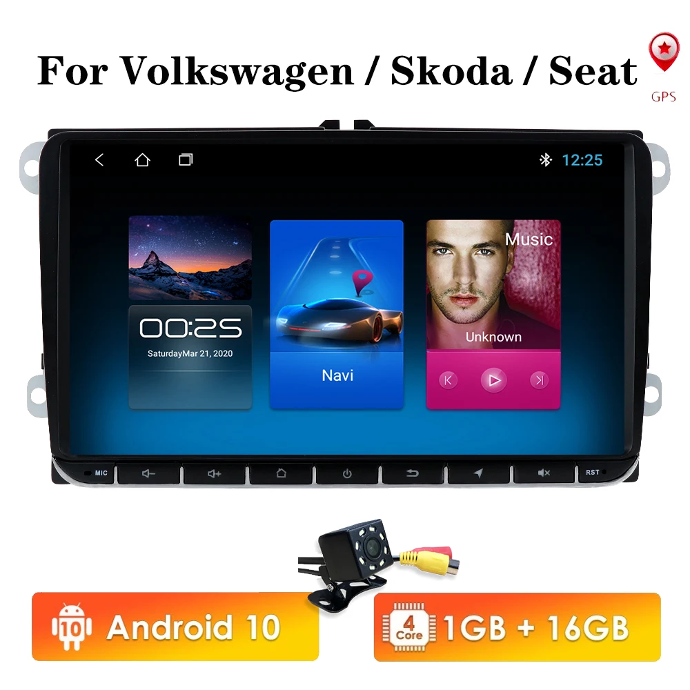 

Автомобильный DVD-плеер, без DVD, для VW POLO GOLF 5 6 POLO PASSAT B6 CC JETTA TIGUAN TOURAN EOS SHARAN, Android 9 ", типоразмер 2DIN
