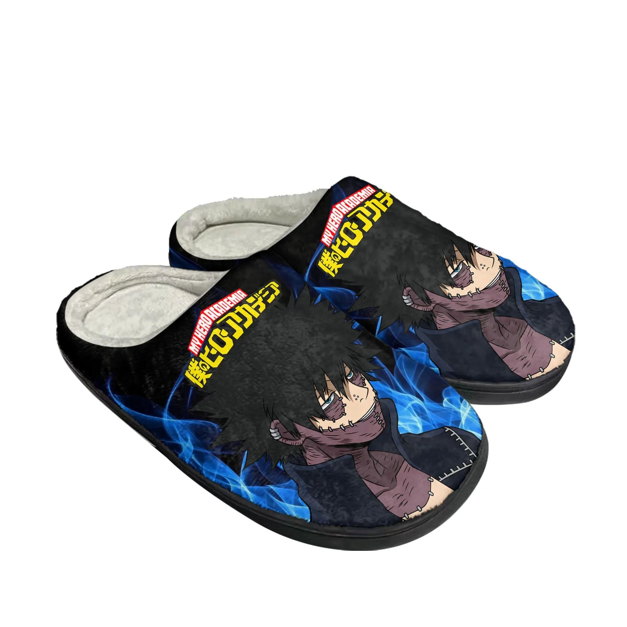 Dabi My Hero Academia Home Cotton Custom Slippers Mens Womens Sandals Plush Casual Keep Warm Shoes Manga Comic Thermal Slipper