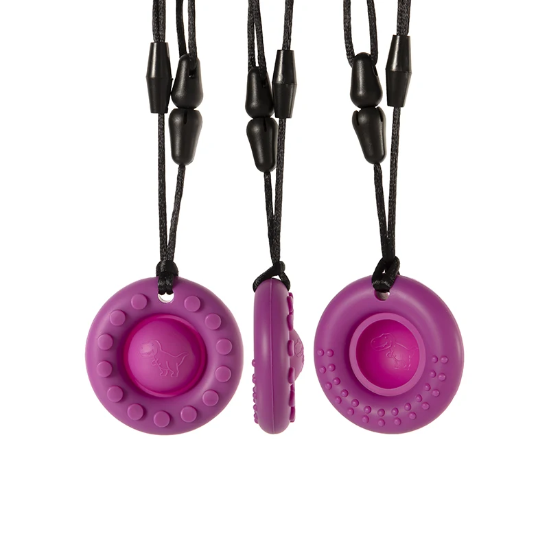 Silicone Teether Round Textured Chews for Baby Nursing Teething Toy Chewelry Sensory Chew Necklace Fidget Anxiety Autism 3