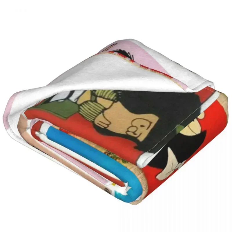 Mafalda Blankets Flannel Summer Air Conditioning Cartoon Anime Throw Blanket for Bed Car Plush Thin Quilt picnic blanket 4