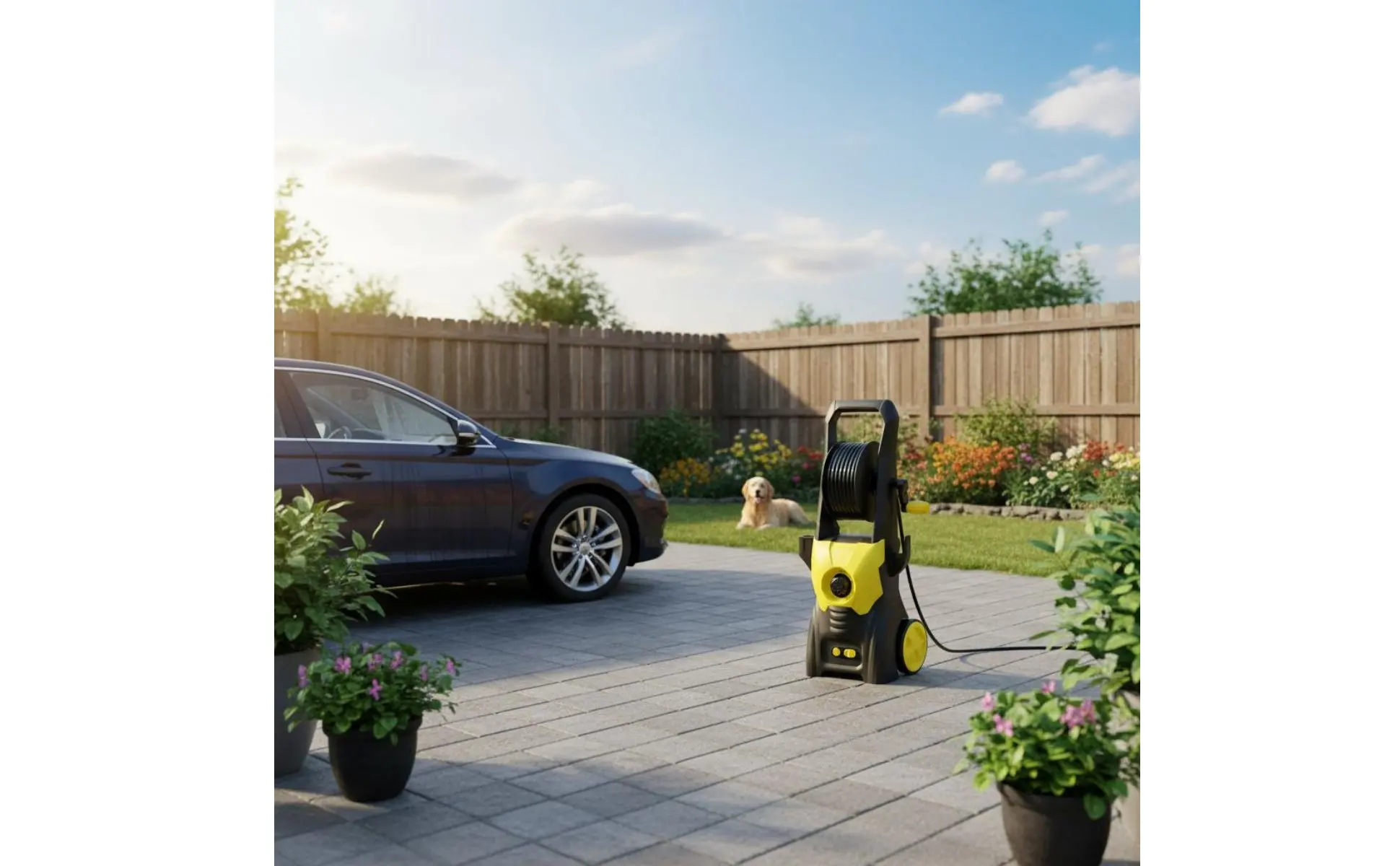 High Pressure Washer Long-Lasting Aluminum Pump Electric High Pressure Washer Wheeled Power Cleaner Easy Storage
