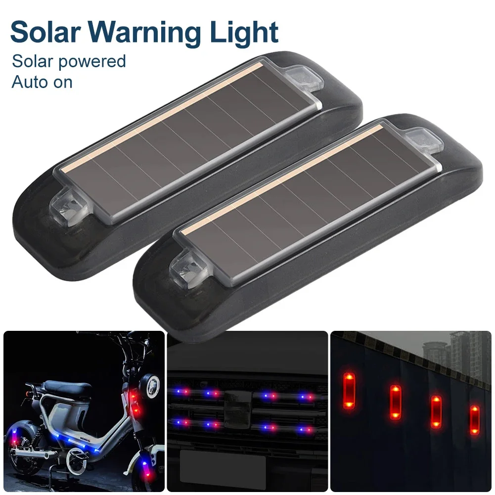 Mini LED Solar Car Warning Light Night Safety Warning Light Suitable for Cars Motorcycles Electric Scooters LED Warning Lights