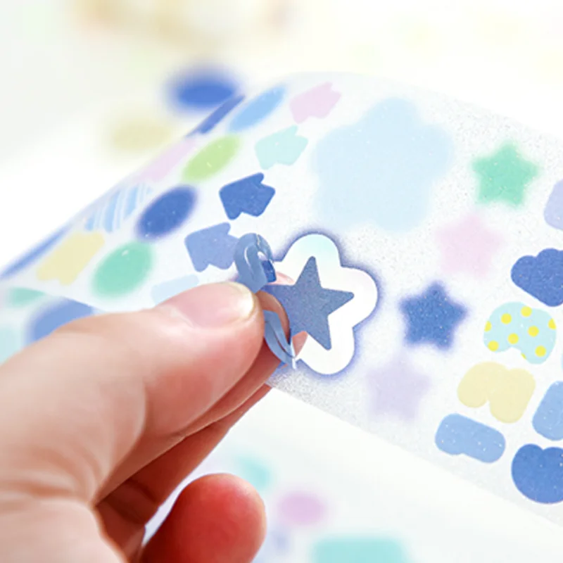 미스터 페이퍼 스위트하트 메모 글리터 포일 풀 다이컷 테이프 200cm 와시 테이프 롤 플래너 & 저널 배경 테두리 장식