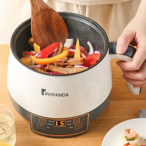 다기능 전기 밥솥 냄비 미니 비 스틱 식품 국수 요리 프라이팬 계란 기선 수프 히터 냄비 가정용 프라이팬 2