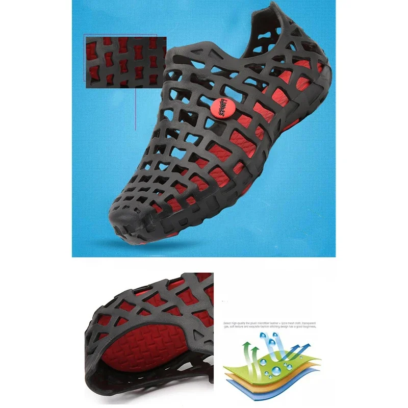 Water Shoes Summer Men Water Shoes Breathable Beach Sandals Upstream Women's Quick-drying Hollow Slippers Aqua