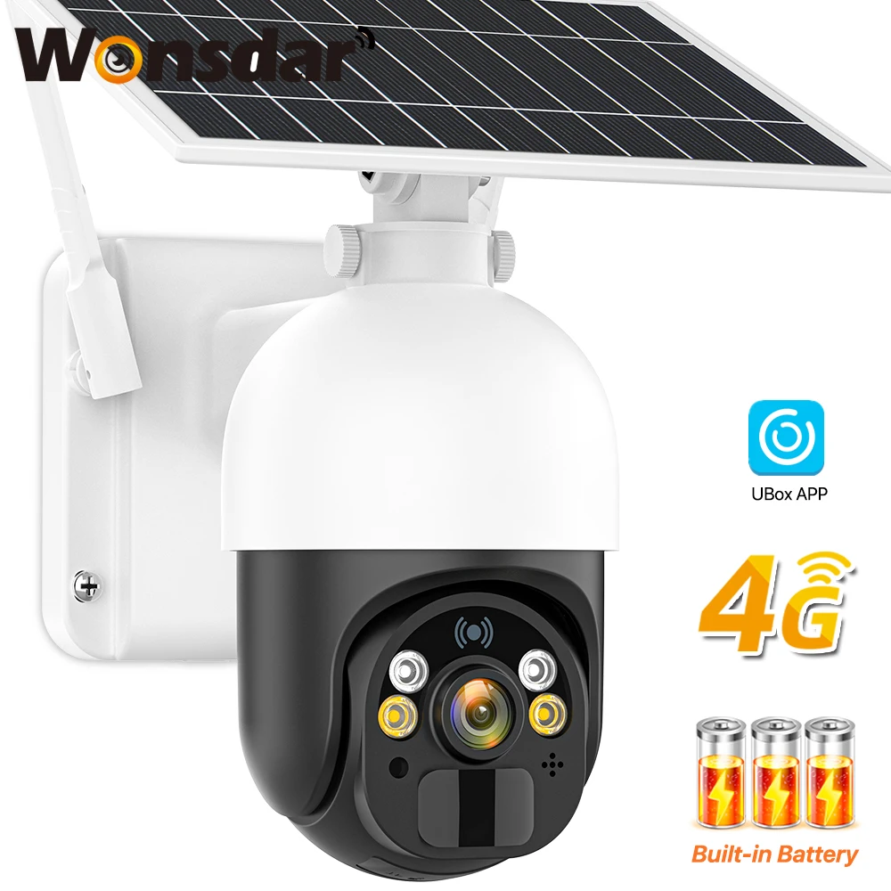 4G SIM Card Solar Camera Builtin Battery Outdoor IP Camera 2K WIFI