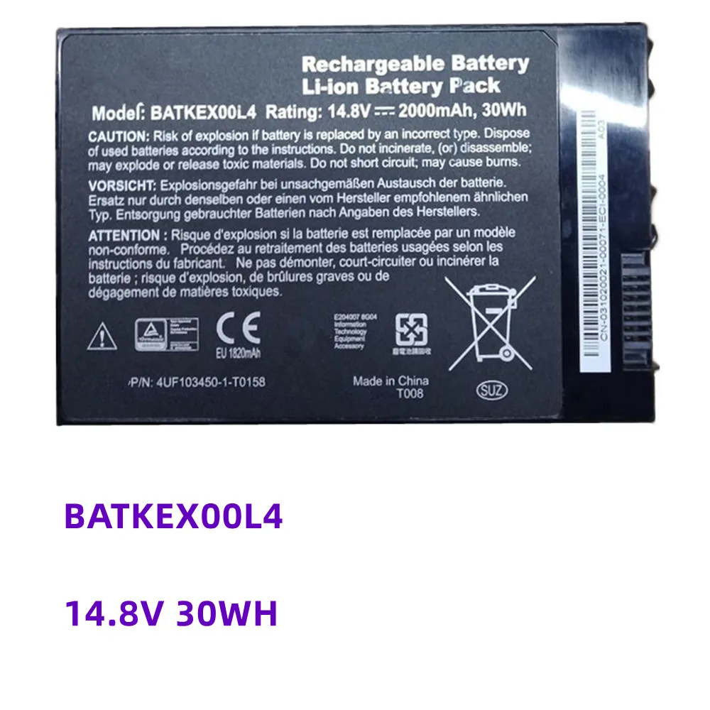 Bateria para Computação em Movimento Batkex00l4 I.t.e Novos Computadores Tablet T008 J3400 J3500 J3600 4uf1034501-t0158 14.8v 2000mah