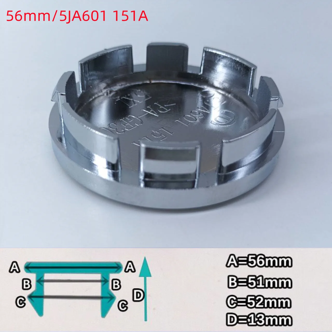 Universelle Auto-Radnabenkappen 4 Stück 49-68mm Schwarz Silber Radabdeckungen Ersatzteile – Detail 4