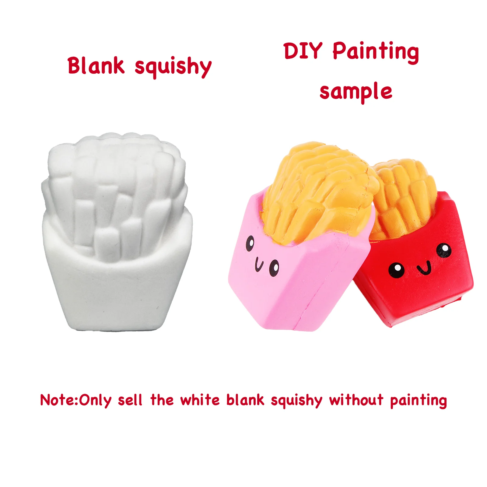 DIY Blank Squishy Antistress Toys for Kids - Slow Rising White Sensory Relief and Creative Painting Activity