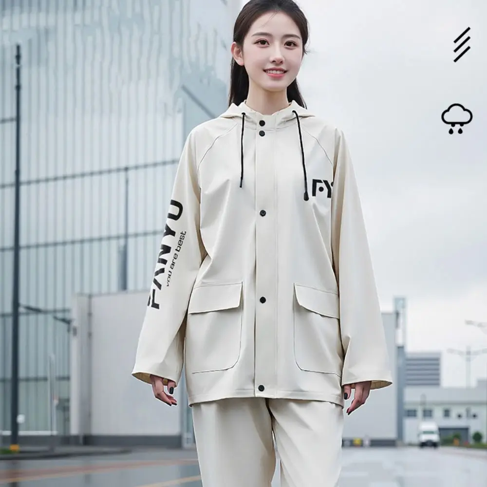 With Reflective Strips Raincoat Rain Pants Suit Waterproof Professional Motorcycle Rain Jackets Soft Heavy Rainproof Suit