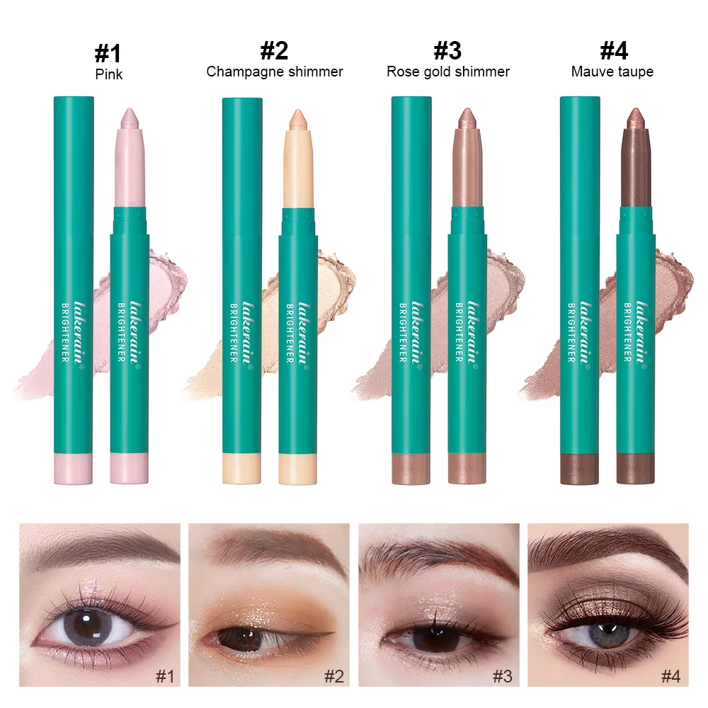 Eyeshadow Stick Single Color Pearl Eyeshadow Eyeliner Pearlescent Pencil Waterproof Glitter Pigment Brightening Makeup Eyeshadow Stick Cosmetics