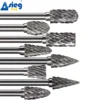 10pcs 3x6mm Carbide Burr Set Rotary File Die Grinder Bit 1/8" Shank Milling Cutter for Metal Steel Grinding Dremel Rotary Tool 5
