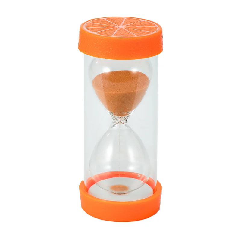 Mini Plastic Fruit Hourglass Timer 10-30-60mi Anti-fall Time Quicksand Bottle Desktop Ornaments, Children's Small Toys