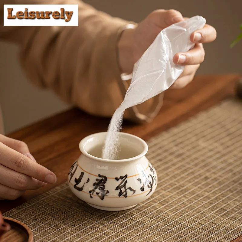 Zen Ceramic Flower Calligraphy Incense Holder Water Fountain Decoration Incense Burners Aromatherapy Censer Teaware Craft Gift