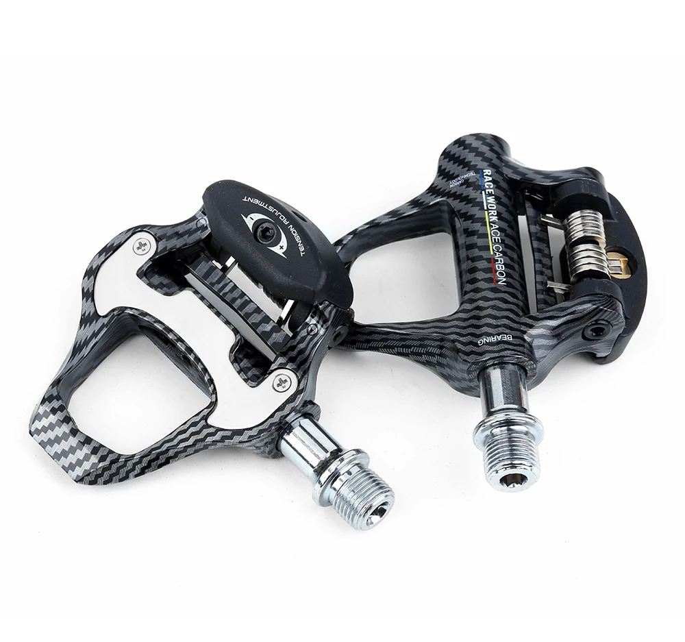 RACEWORK Ultraleichtes Rennradpedal aus Kohlefaser, selbstsichernd, für Shimano SPD-kompatible Fahrräder, professionelle Pedale mit Lagern – Detail 15