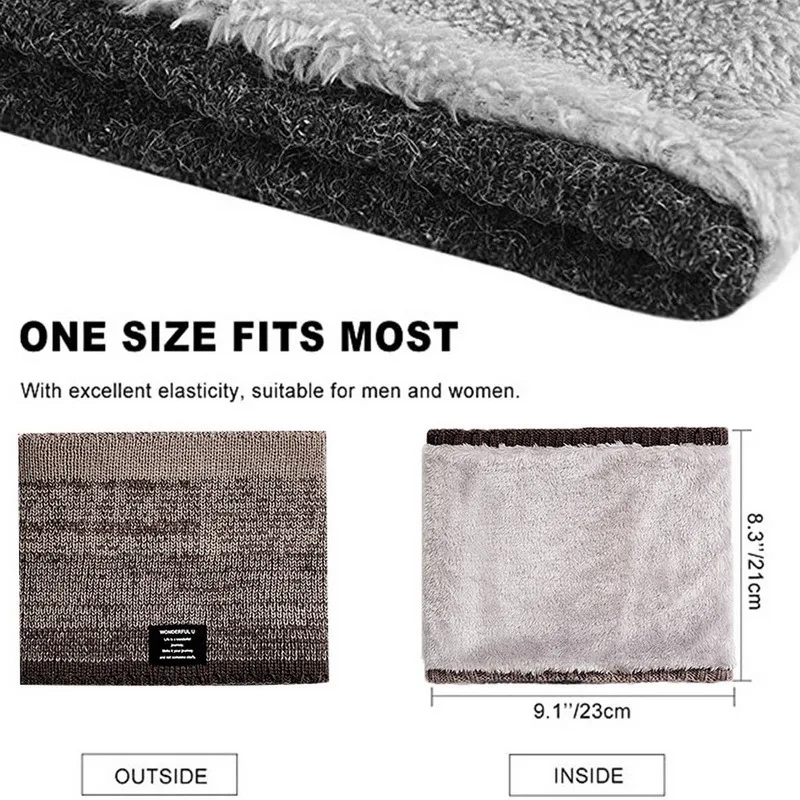 Unisex Knitted Warm Scarf Winter Autumn Ring Women Bandana Solid Scarf Fleece Men Headband Neck Shawl Ski Mask Bike Hood bandana scarf knitted scarf square scarf tactical scarf hiking scarves bandana neck warmer face mask scarf hiking scarf magic scarf hunting scarf