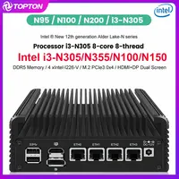 Intel Mini PC i3 N305 N355 N150 N100 Soft Router DDR5 4xi226-V 2.5G LAN Fanless Solid Firewall Computer Proxmox ESXi Host Server 1