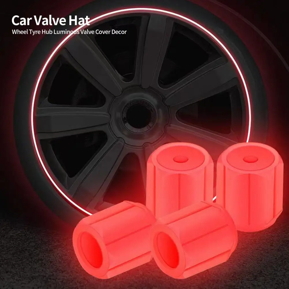 12PcsCarValveHatFluorescentNightGlowingGlowinthedarkWheel