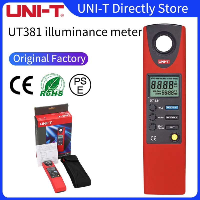 

UNI-T UT381 Illuminometers Measurement FC & LUX Auto Range Data Logging Level Measuring Instruments