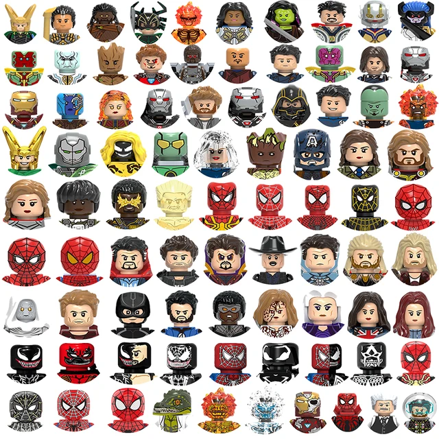 Marvel superhero series DIY character models set with building blocks