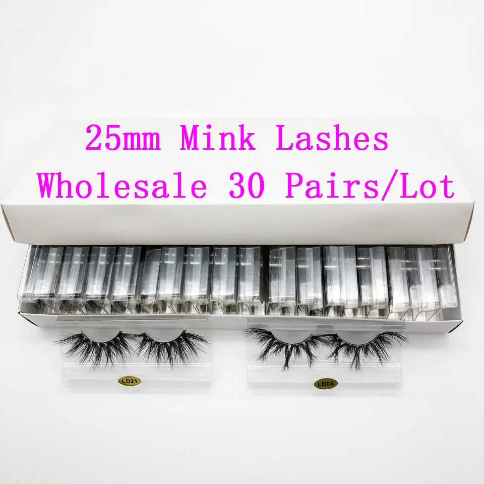 

Wholesale 30 Pairs 25mm Mink Lashes Fluffy Soft False Eyelashes 3D Mink Eyelashes Dramatic Long Mink Lash Free Shipping Makeup