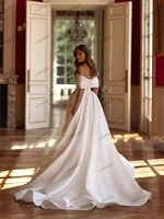 Graceful Wedding Dresses A-Line Tulle Bridal Gowns Off Shoulder Robes For Formal Party Glamorous Vestidos De Novia Customized 2