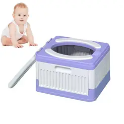 Car Potty For Kids Safe Lightweight Travel Potty Splash-Proof Square Foldable Potty Travel Supplies For Fishing Outings Camping