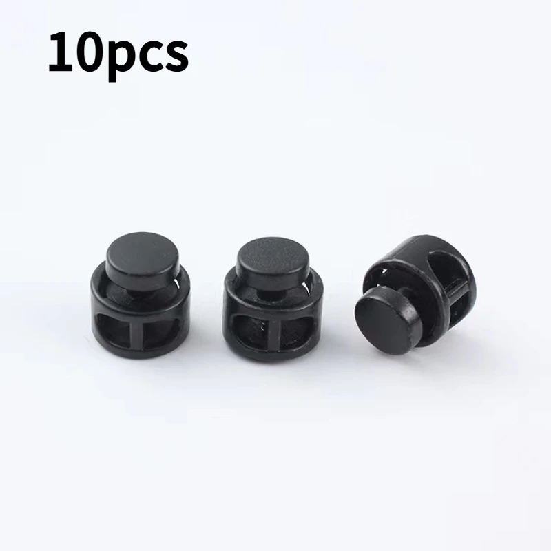 10 개/갑 코드 잠금 토글 클립 스토퍼 플라스틱 블랙 가방/의류 크기: 15mm * 14mm