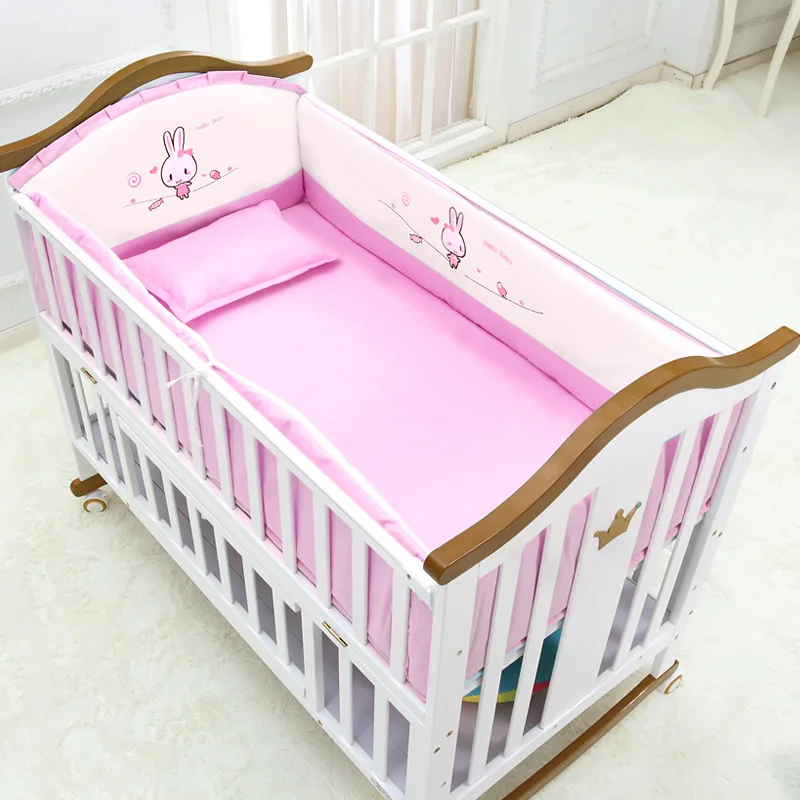 

Crib solid wood European baby rocker with roller multi-functional pine plus game bb White bed Wholesale