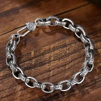Bracelet Mantra à Six caractères en argent Sterling S925 pour hommes et femmes, haute qualité, prix d'usine, rétro, tendance, bijoux cadeau, nouvelle collection 2023 3