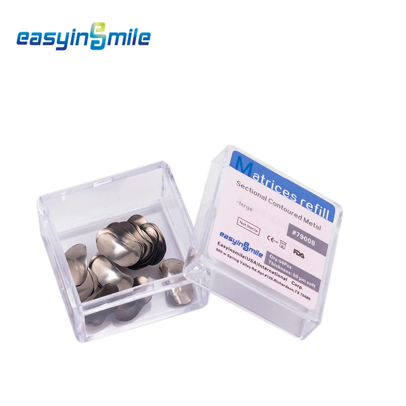50-Piece High-Quality Stainless Steel Dental Matrix Contoured Bands with Wedges