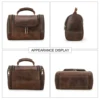 Contact's Men Business Travel Wash Toiletry Bag Crazy Horse Leather Washing Tool Storage Bag Cosmetics Handbag 4