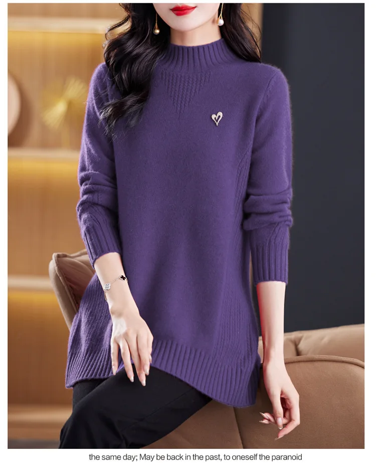 Frauen Pullover Neue Elegante Rollkragen Warme Pollovers Bluse Stricken Damen Jumper Herbst Winter Bottom Wear Tops Weibliche Kleidung – Detail 21