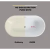 55" Sleek White Acrylic Freestanding Soaking Bathtub with Chrome Overflow and Drain 6