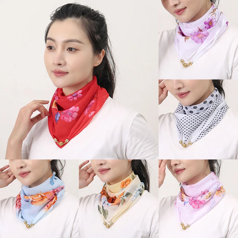 

New Square Silk Scarf Women Print Small Neck Scarfs Office Lady Hair Band Foulard Hand Kerchief Female Bandana Shawl