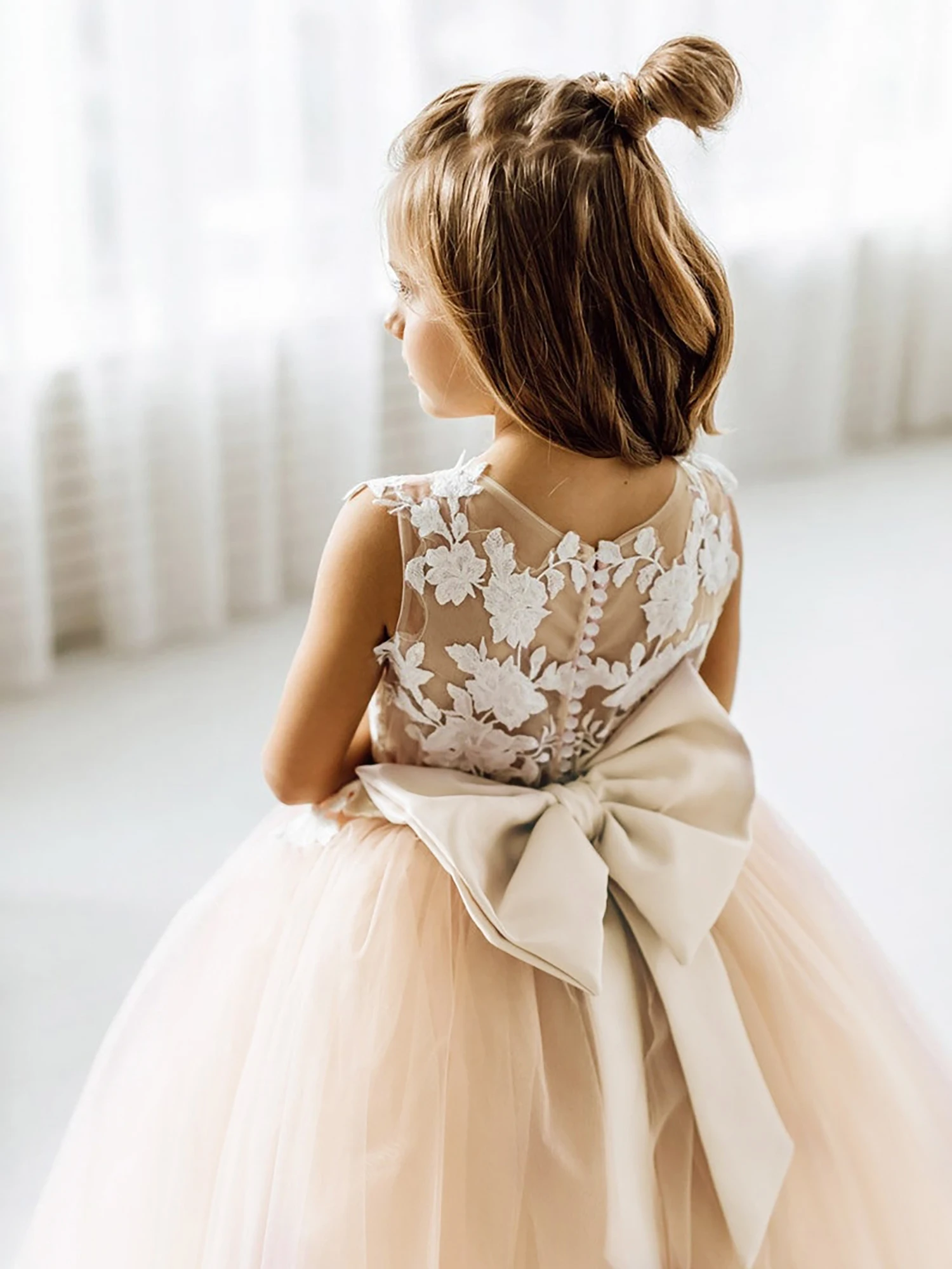 Lace Kids Wedding Dress For Girls First Communion Evening