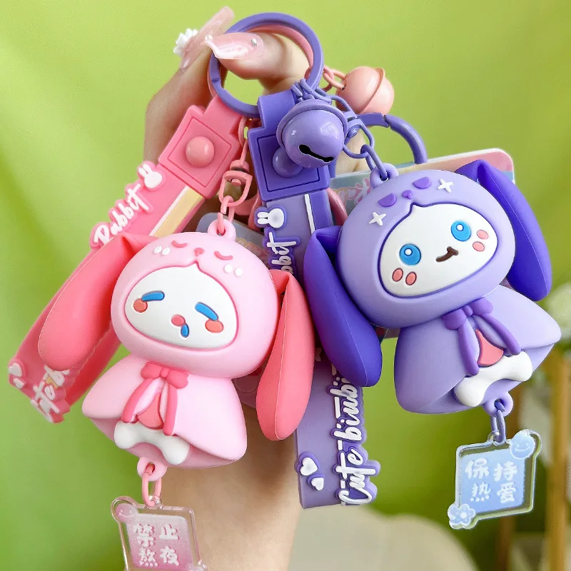 Creativo Comprimibile Sunny Day Orecchie Di Coniglio Portachiavi Ciondolo Carino Divertimento Decompressione Coniglietto Portachiavi Donna Borsa Porta
