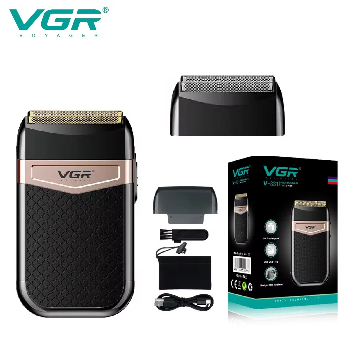 VGR Razor Electric Shaver Reciprocating Hair Trimmer Professional Beard Cutting Machine Portable Shaving Machine for Men V-331 hair clipper electric shaver hair trimmer