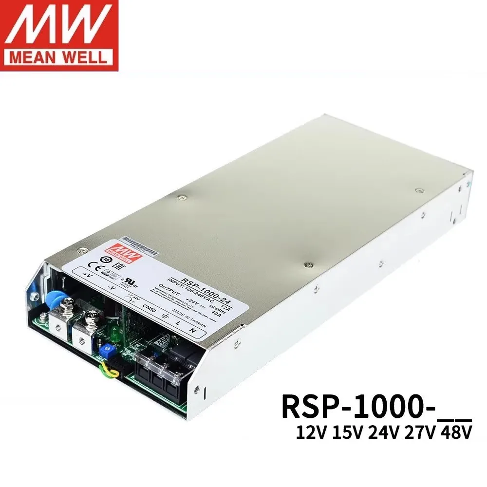 MEAN WELL RSP-1000-24 RSP-1000-15 RSP-1000-12 RSP-1000-27 RSP-1000-48 단일 출력, PFC 기능, 로우 프로파일 전원 공급 장치