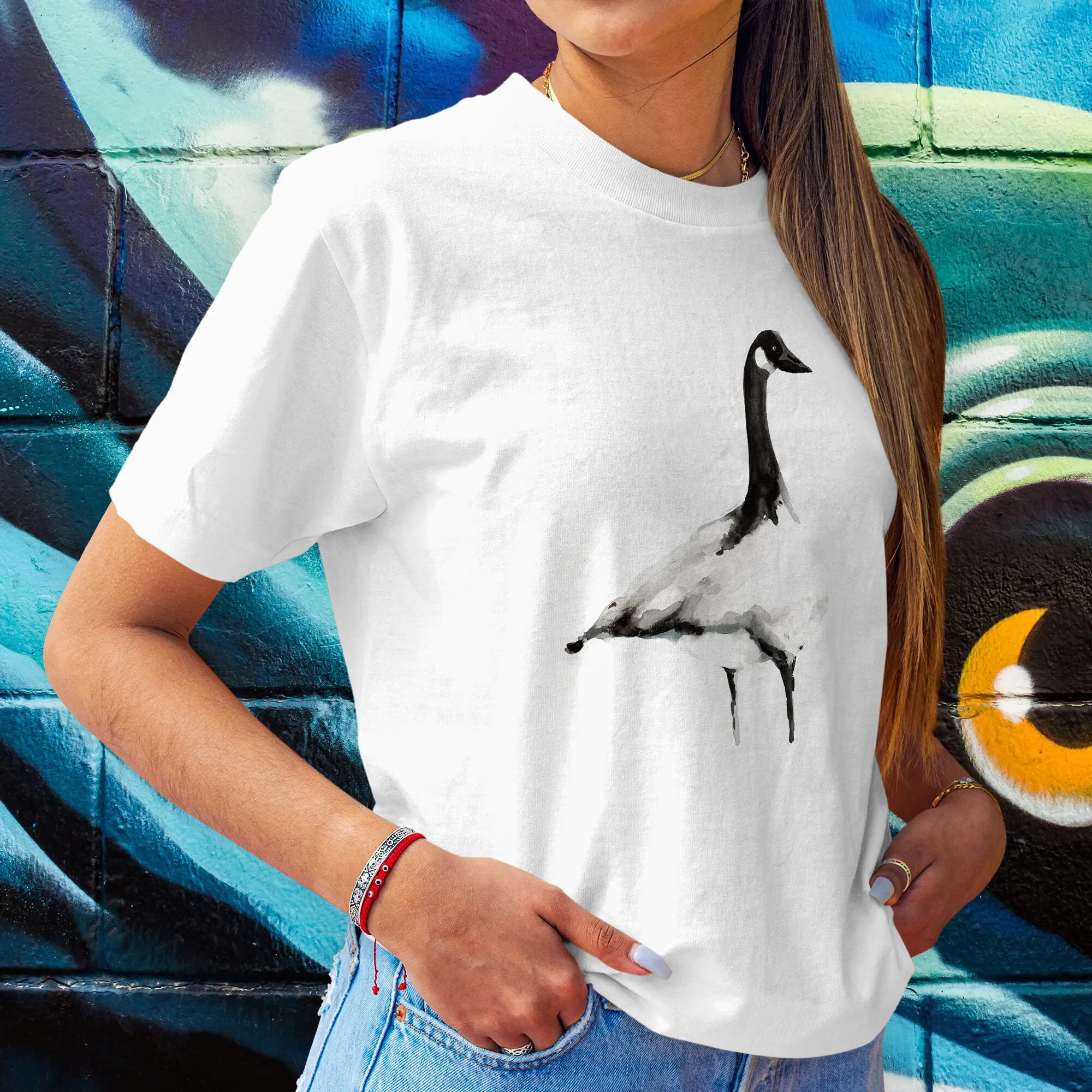 Maglietta Oca Canadese Maglietta Animale Maglietta Acquerello