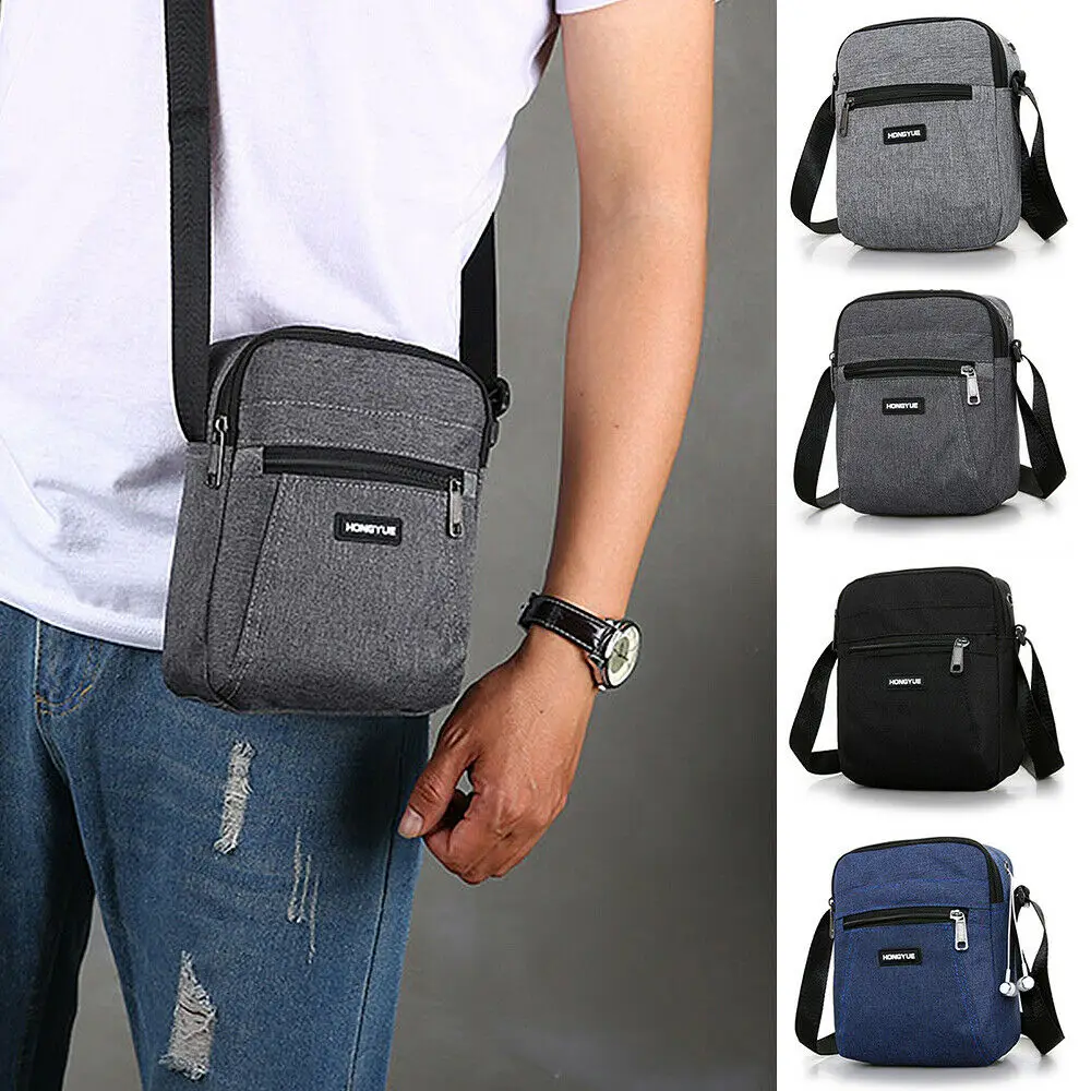 1pcsSolidColorMensMessengerBagWaterproofCrossBodyShoulderBag