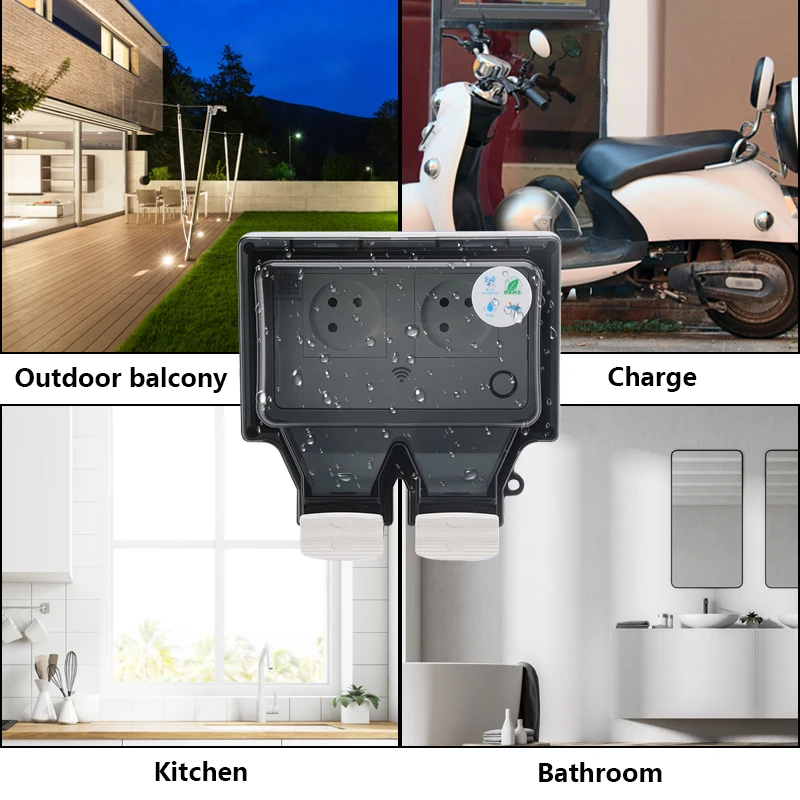 Prise murale Tuya Standard, étanche IP66, pour l'extérieur, intelligente,  Wifi, interrupteurs électriques prises électriques prise connectée wifi prise  murale française cache prise prise electrique maison connectée - AliExpress