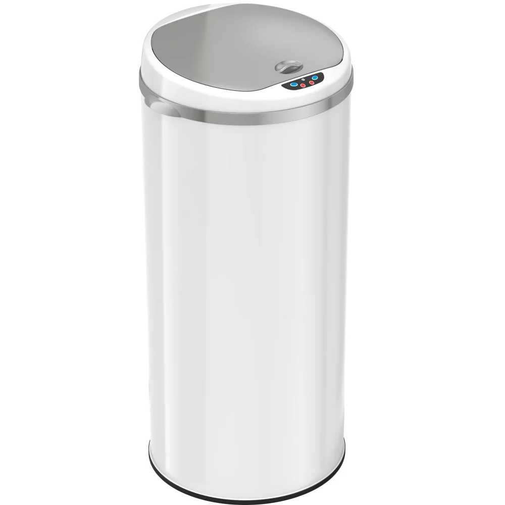 

NEW iTouchless Round Sensor Trash Can, with Deodorizing feature, 13 Gallon, Pearl White