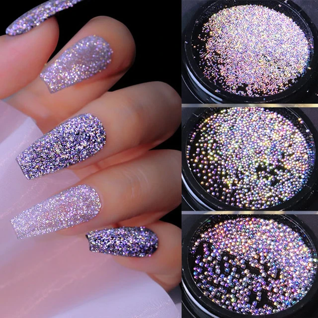 Caviar Beads Mix Design Nail Art  Color Glass Caviar Nail Beads - 1jar  Beads Crystal - Aliexpress